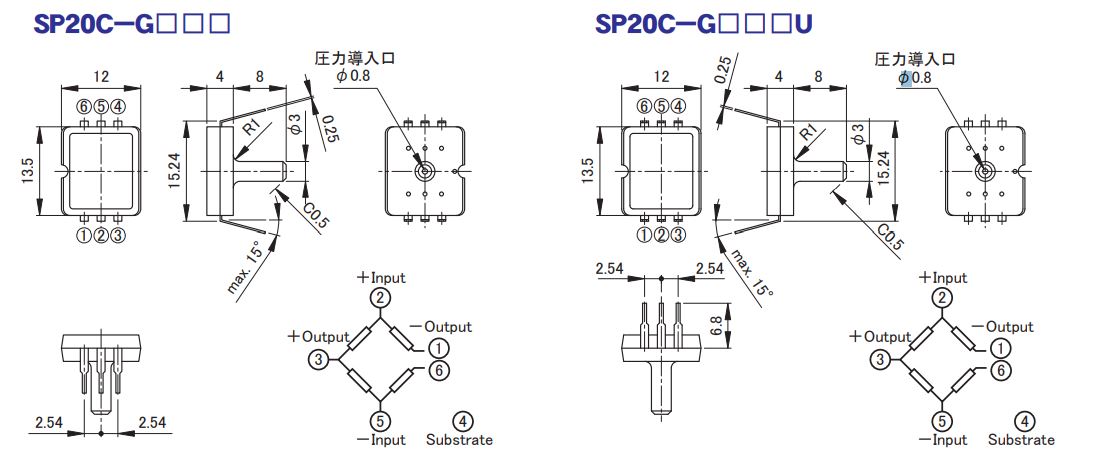 半導体圧力センサチップ/SPシリーズ